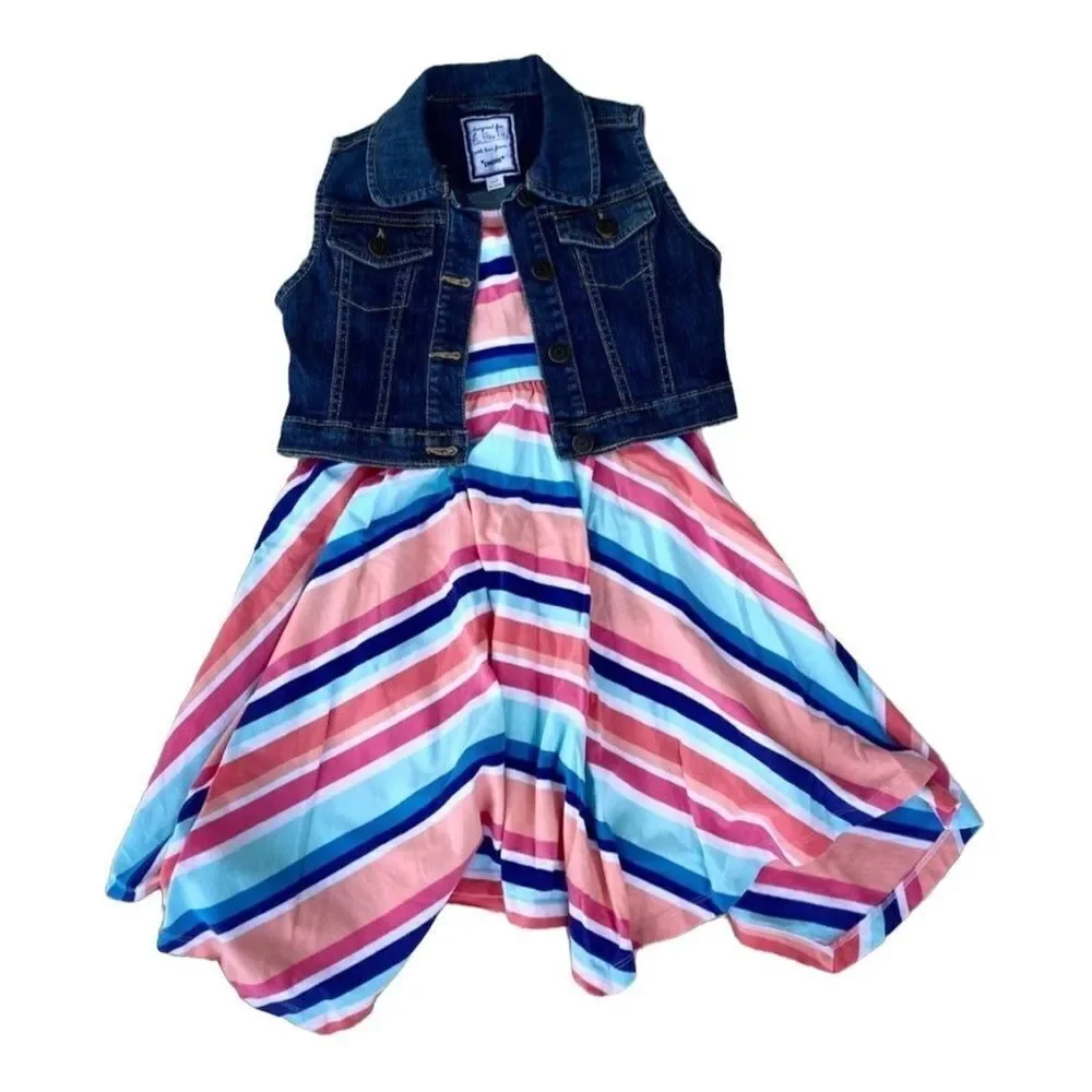 🌴 Gymboree Classic Blue Denim Vest Girls Small(5-6)